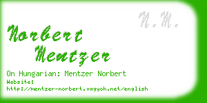 norbert mentzer business card